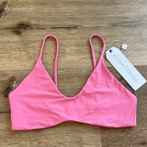 Boys+Arrows Ticked Pink Skipper Bikini Top